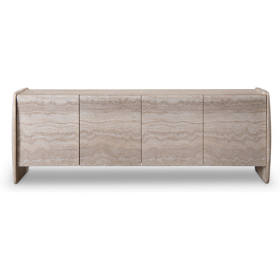 WhiteLine Petra Buffet,in MDF and Fiberglass, Full Covered in Travertine Paper Finish, With One inside Drawer and Soft-Close Hinges, 0696576761829, SB2062-TRV