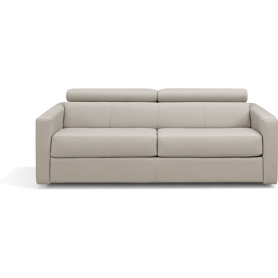 WhiteLine Balance Sofa Bed, Upholestered in Light Green Genuine Leather BMA-B635, With a Thermowelded Sleeper Mechanism, and Black Metal Legs., 0696576762819, SO2052L-LGRN