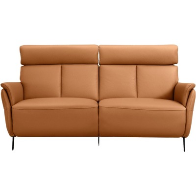 WhiteLine Beverly Sofa, Upholstered in Camel Genuine Leather BMA-B631, With an Electric Reclining Function at the Touch Of a Button, and Black Metal Legs., 0696576761157, SO2054L-CAM