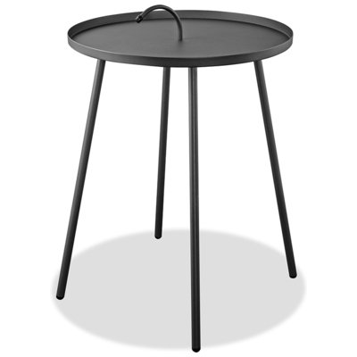 Whiteline Imports Jett Indoor/Outdoor steel side Table with e-coating and powdercoating finished, handle on table ... ST1604-GRY