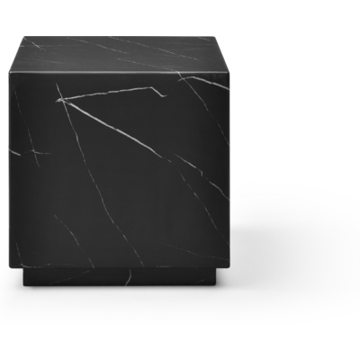 WhiteLine Iris Square Side Table, in High Gloss Black Marble SOC-1022, 0696576759901, ST1927-BLK