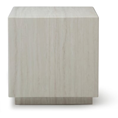 WhiteLine Iris Square Side Table, Beige Travertine Matte Marble SOC-4531-MRB-TRV, 0696576761508, ST1927-TRV
