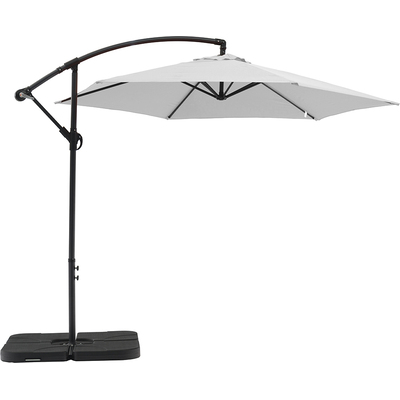 Whiteline Imports Aiden Outdoor Standing Umbrella, Polyester fabric in White, Steel stand, air vent, without flap,... UM1683-WHT