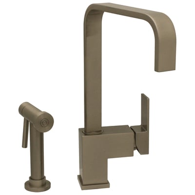Whitehaus WH2070824-BN Jem Collection Single Lever Handle Faucet With A Solid Brass Side Spray