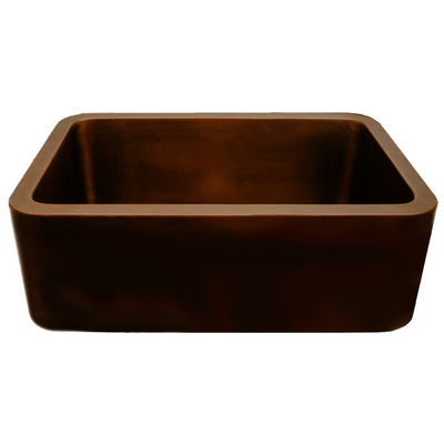 Whitehaus Copperhaus Rectangular Undermount Sink With Smooth Front Apron In Smooth Bronze WH2519COFC-OBS
