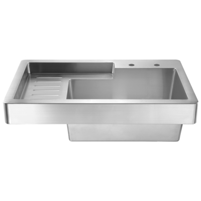 Whitehaus WH33209-NP Pearlhaus Single Bowl Drop In Utility Sink With Drainboard