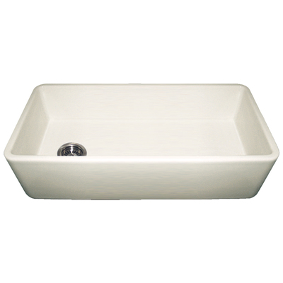 Whitehaus Farmhaus Fireclay Duet Series Reversible Sink With Smooth Front Apron In Biscuit WH3618-BISCUIT