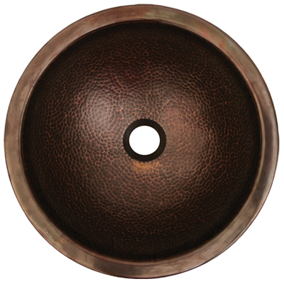 Whitehaus Copperhaus Round Drop-in/undermount Copper Basin With A Hammered Texture  & 1 1/2