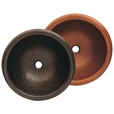 Whitehaus Copperhaus Round Drop-in/undermount Copper Basin With A Hammered Texture  & 1 1/2