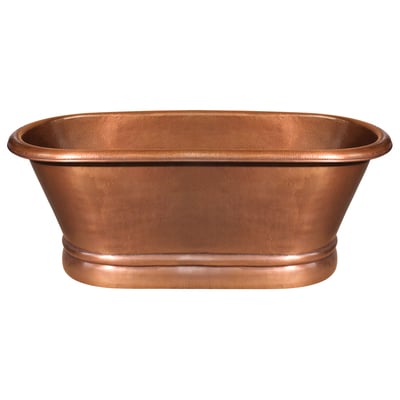 Whitehaus WHCT-1002-OCH Handmade Copper Double Ended Freestanding Bathtub With Hammered Exterior, Lightly Hammered Interior And No Overflow
