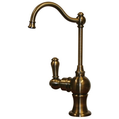 Whitehaus Point Of Use Instant Hot Water Faucet With Traditional Spout And Self Closing Handle In Antique Brass WHFH3-H4131-AB