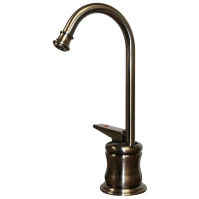 Whitehaus Point Of Use Instant Hot Water Faucet With Gooseneck Spout And Self Closing Handle In Pewter WHFH3-H65-P