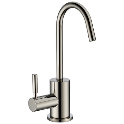 Whitehaus WHFH-H1010-PN Point Of Use Instant Hot Water Faucet With Contemporary Spout And Self Closing Handle