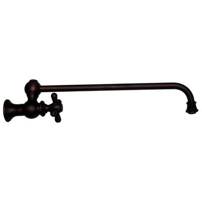 Whitehaus Vintage Iii Wall Mount Pot Filler With Cross Handle In Mahogany Bronze WHKPFSCR3-9000-MB