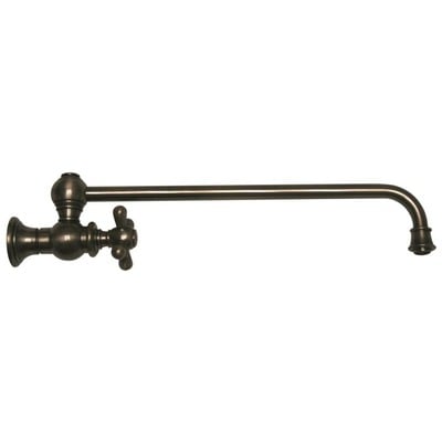 Whitehaus Vintage Iii Wall Mount Pot Filler With Cross Handle In Pewter WHKPFSCR3-9000-P