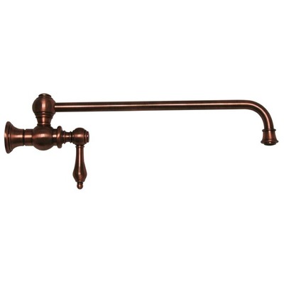 Whitehaus Vintage Iii Wall Mount Pot Filler With Lever Handle In Antique Copper WHKPFSLV3-9000-ACO