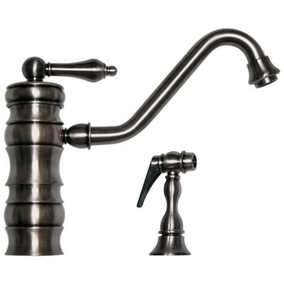 Whitehaus Vintage Iii Single Lever Faucet With Traditional Swivel Spout And Solid Brass Side Spray In Brushed Nickel WHKTSL3-2200-BN
