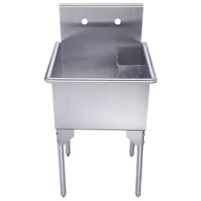 Whitehaus WHLS2020-NP Pearlhaus Small Square, Single Bowl Commerical Freestanding Utility Sink