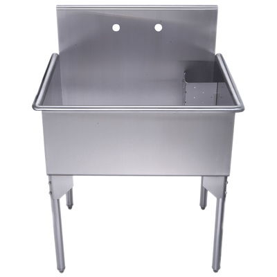 Whitehaus WHLS3024-NP Pearlhaus Square, Single Bowl Commerical Freestanding Utility Sink