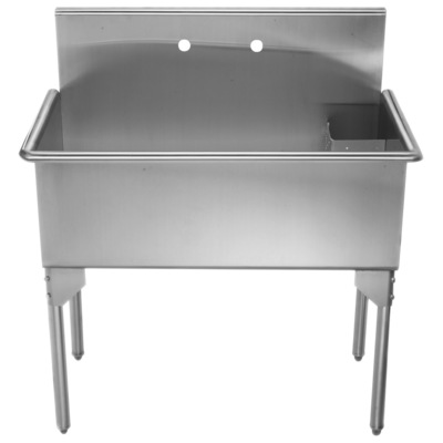 Whitehaus WHLS3618-NP Pearlhaus Large, Single Bowl Commerical Freestanding Utility Sink