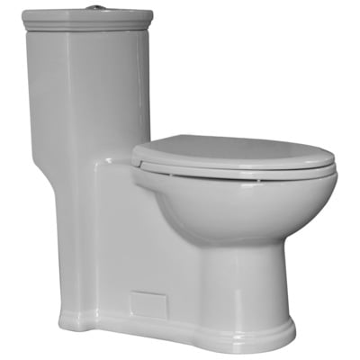 Whitehaus WHMFL3364-EB Eco-friendly One Piece Traditional Toilet With A Siphonic Action Dual Flush System An Elongated Bowl