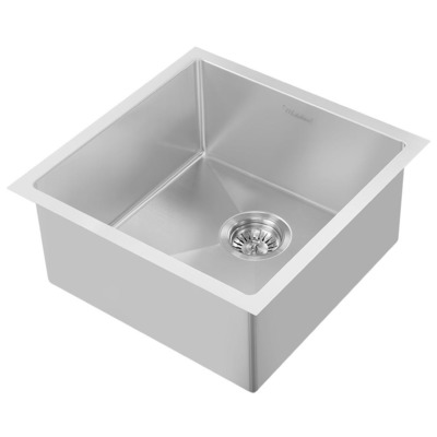 Whitehaus Single Bowl Sinks, Dual,DoubleSingle, Brushed,Metal,Steel,Titanium,Bronze,Gunmetal, Stainless Steel, Kitchen, Sink, 848130031613, WHNPL1818-BSS,Less than 19 in Long,15 - 20 in Wide