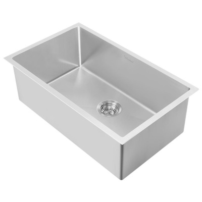 Whitehaus Single Bowl Sinks, Dual,DoubleSingle, Brushed,Metal,Steel,Titanium,Bronze,Gunmetal, Stainless Steel, Kitchen, Sink, 848130031514, WHNPL3018-BSS,25 - 30 in Long,15 - 20 in Wide