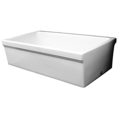Whitehaus Farmhaus Fireclay Quatro Alcove Reversible Sink With Decorative 2 ½