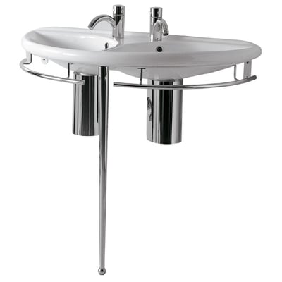 Whitehaus Console Lavatory, Complete Vanity Sets, Vitreous China, Bathroom, Sink, 848130018522, ECO64-ESU04