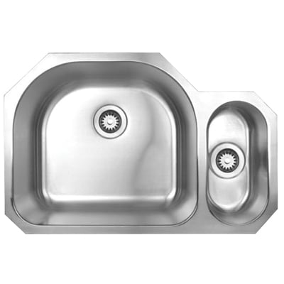 Whitehaus Double Bowl Sinks, Brushed,Metal,STAINLESS STEEL,Gunmetal,Bronze,Nickel,Copper,Titanium,Tempered,Hammered,Brass, Undermount, Complete Vanity Sets, Stainless Steel, Kitchen, Sink, 848130006642, WHNDBU3121,Less than 19.99 Long,20 - 24.99 Wide