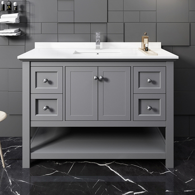 Fresca Manchester 48 inch Gray Traditional Bathroom Cabinet W/ Top & Sink  FCB2348GR-CWH-U