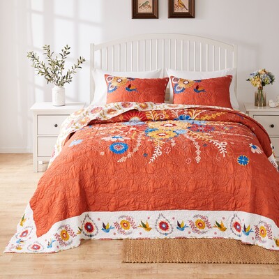 Greenland Home Fashions Topanga Multi Bedspread Set 3-Piece King/Cal King 120x118 + 20x36 (2), 636047374370, GL-1703EJSK