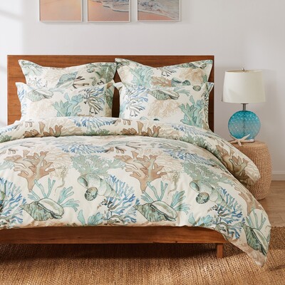 Greenland Home Fashions Atlantis Jade Duvet Cover Set 3-Piece King/Cal King 108x92+20x36(2), 636047444127, GL-1810ADSK