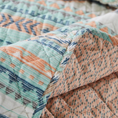 Greenland Home Fashions Phoenix Turquoise Quilt Set 2-Piece Twin/XL 68x88 + 20x26, 636047423009, GL-2010AMST
