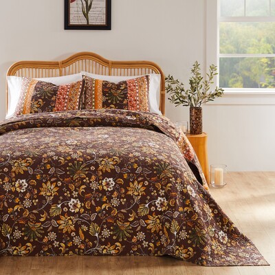 Greenland Home Fashions Audrey Chocolate Bedspread Set 3-Piece King/Cal King 120x118 + 20x36 (2), 636047448033, GL-2108AJSK
