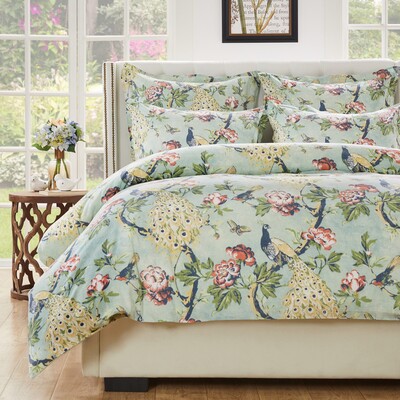 Greenland Home Fashions Pavona Jade Duvet Cover Set 3-Piece Full/Queen 88x92+20x26 (2), 636047444516, GL-2205BDSQ