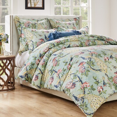 Greenland Home Fashions Pavona Jade Duvet Cover Set 2-Piece Twin 68x86+20x26, 636047444509, GL-2205BDST
