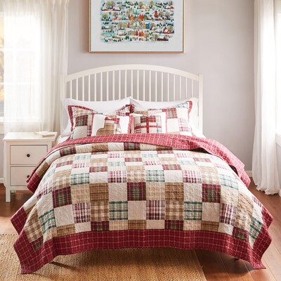 Greenland Home Fashions Oxford Red Quilt Set 2-Piece Twin/XL 68x88 + 20x26, 636047442000, GL-2305AMST