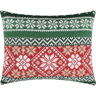 Greenland Home Fashions Fair Isle Red Sham Standard 20x26, 636047442130, GL-2305BS
