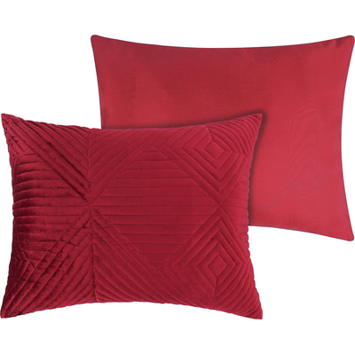 Greenland Home Fashions Riviera Velvet Red Sham King 20x36, 636047442840, GL-2305RKS