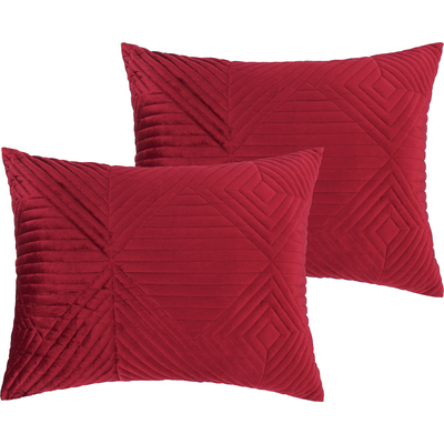 Greenland Home Fashions Riviera Velvet Red Sham Standard 20x26, 636047442833, GL-2305RS