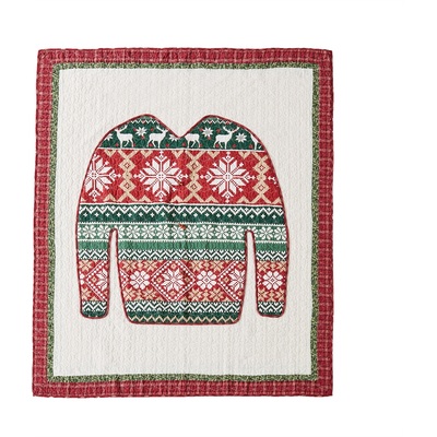 Greenland Home Fashions Ugly Sweater Red Accessory Throw 50x60, 636047442239, GL-2305UTHR