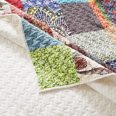 Greenland Home Fashions Renee Upcycle Multi Quilt Set 3-Piece Full/Queen 90x90 + 20x26 (2), 636047443212, GL-2307UMSQ