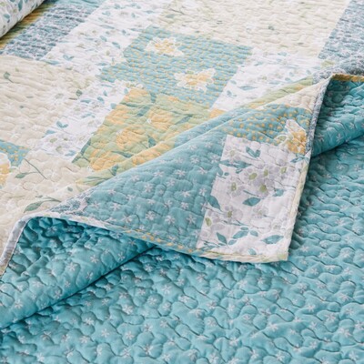 Greenland Home Fashions Evangeline Mist Quilt Set 2-Piece Twin/XL 68x88 + 20x26, 636047444301, GL-2309BMST