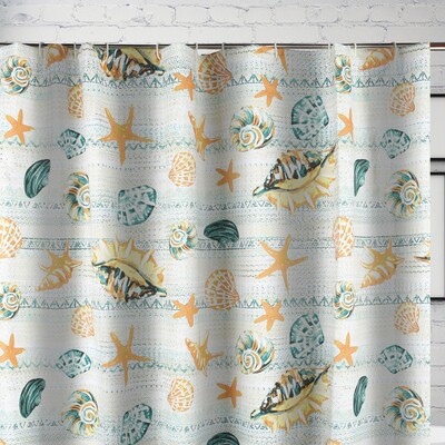 Greenland Home Fashions Kona Ocean Bath Shower Curtain 72x72, 636047444684, GL-2310ASHW