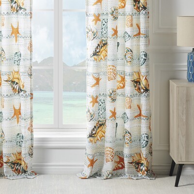 Greenland Home Fashions Kona Ocean Window Panel Pair 42x84 (2), 3x24 (2), 636047444660, GL-2310AWP