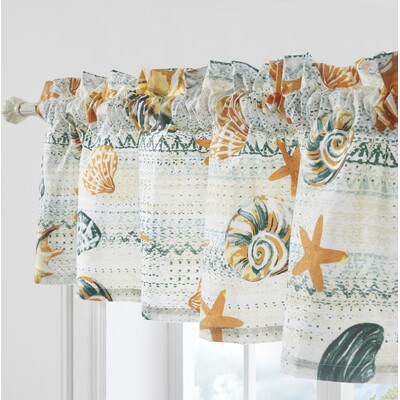 Greenland Home Fashions Kona Ocean Window Valance 84x16+2, 636047444677, GL-2310AWV