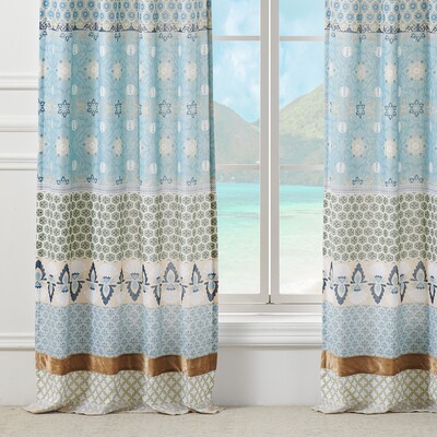 Greenland Home Fashions Thalia Blue Window Panel Pair 42x84 (2), 3x24 (2), 636047445063, GL-2312BWP