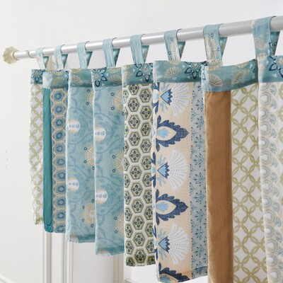 Greenland Home Fashions Thalia Blue Window Valance 84x21, 636047445070, GL-2312BWV