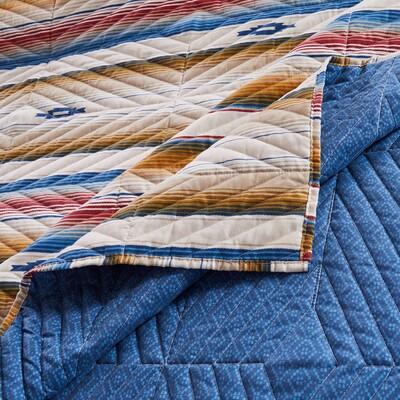 Greenland Home Fashions Painted Desert Sapphire Quilt Set 3-Piece King/Cal King 105x95 + 20x36 (2), 636047446923, GL-2402AMSK